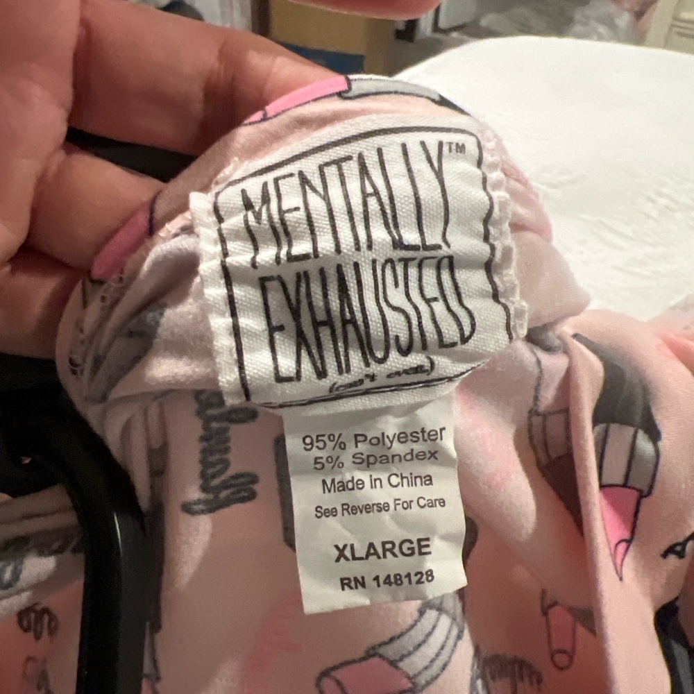 Mentally Exhausted Pink Pajama Set - Picture 2 of 3